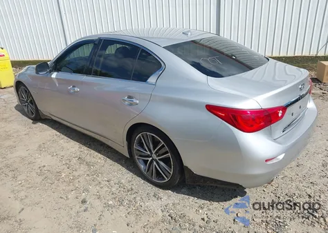 2014 Infiniti Q50 Hybrid Sport z USA, uszkodzony, nr VIN JN1AV7AP0EM690135